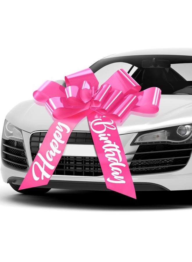 Datanly Happy Birthday Car Bow 30 Inch Large Car Ribbon Bow Large Gift Wrap Bow Car Decorative Large Pull Bow Big Pull Bow for Christmas Party Birthday Car Decoration - Image 1