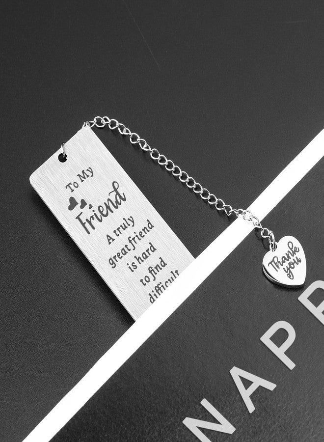 Tyqour Best Friend Bookmarks for Women Metal Book Marker for Reading Best Friend Birthday Christmas Going Leaving Long Distance Friendship Gift for Besties Bff Female Reader Graduation Book Lovers Club Gifts - Image 3