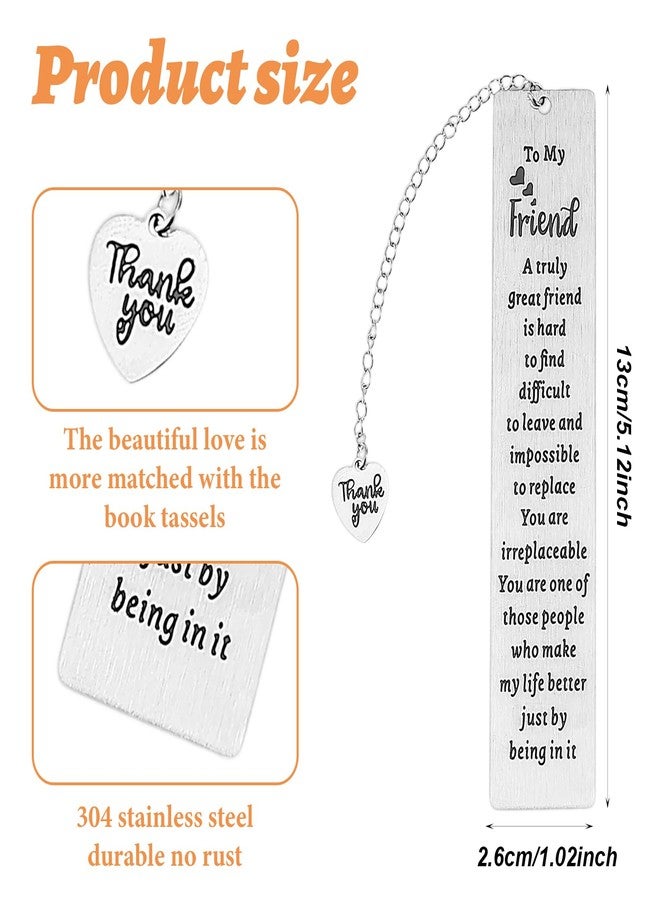 Tyqour Best Friend Bookmarks for Women Metal Book Marker for Reading Best Friend Birthday Christmas Going Leaving Long Distance Friendship Gift for Besties Bff Female Reader Graduation Book Lovers Club Gifts - Image 2