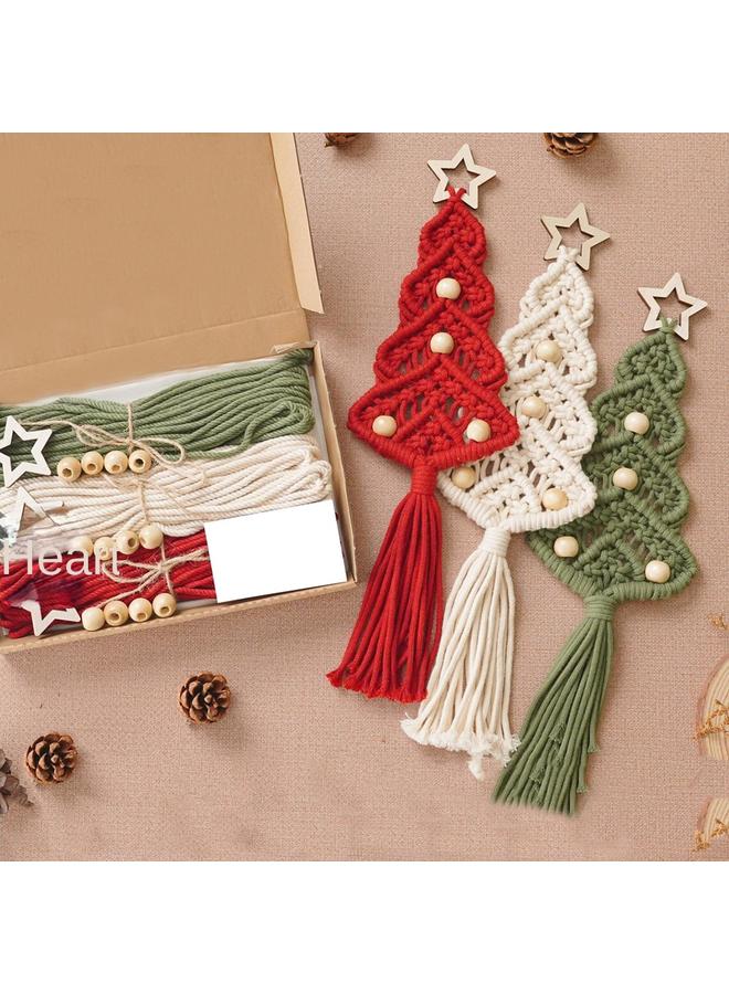 Bluejw Handmade Cotton Rope Tapestry Christmas Tree Hanging Material Bag Handmade Christmas Gift Supply  - Image 1