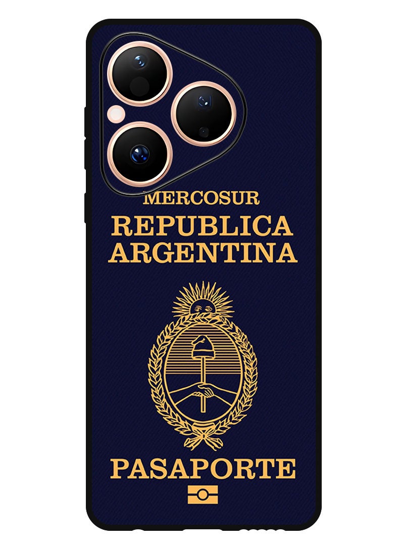 Theodor Case Compatible with Huawei Pura 80 6.6 Inch Protection Shockproof Bumper Cover Argentina Passport - Image 1