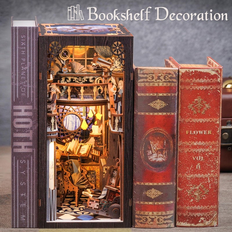 CUTEBEE Book Nook Kit - DIY Miniature House Kit for Adults and Teens, Dollhouse Booknook Tiny House Model Build Bookshelf Decor, Gifts for Family, Friends - Image 2