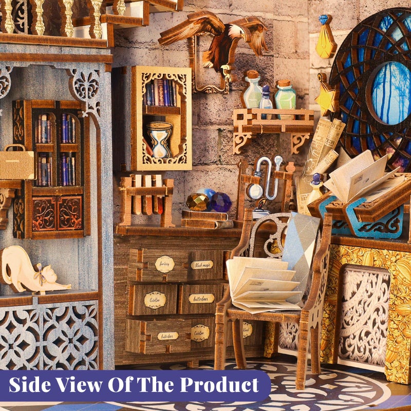 CUTEBEE Book Nook Kit - DIY Miniature House Kit for Adults and Teens, Dollhouse Booknook Tiny House Model Build Bookshelf Decor, Gifts for Family, Friends - Image 4