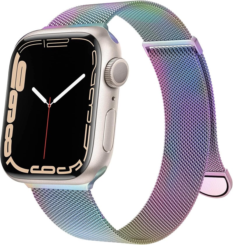 ANYOGRO Modern practical shape Compatible with Apple Watch Band 49mm 46mm 44mm 42mm 41mm 40mm 38mm for Women Men,Magnetic Metal Stainless Steel Strap for Ultra 3/2/1 Series 11 10 9 8 7 6 5 4 3 2 SE KSA market popular practical build - Image 1
