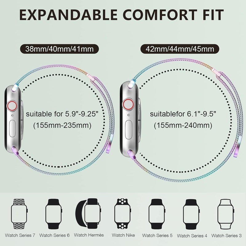 ANYOGRO Modern practical shape Compatible with Apple Watch Band 49mm 46mm 44mm 42mm 41mm 40mm 38mm for Women Men,Magnetic Metal Stainless Steel Strap for Ultra 3/2/1 Series 11 10 9 8 7 6 5 4 3 2 SE KSA market popular practical build - Image 4
