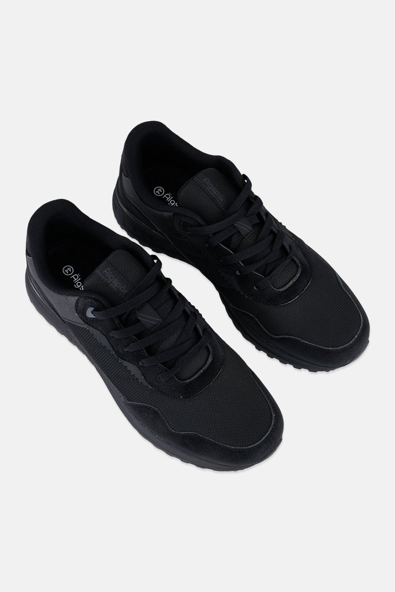 Algspar Men Lace Up Sneakers, Black - Image 4