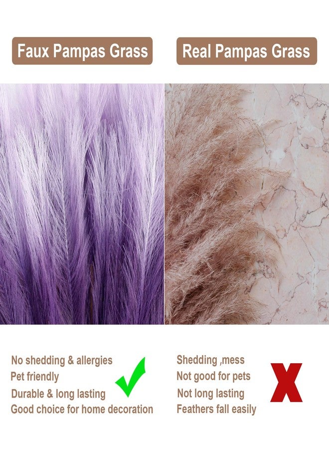 Acfruits 12 Pcs Purple Gradient Faux Pampas Grass Decor 38"/3.1FT Tall Fake Pompas Floral Large Artificial Pompous Grass Branches Plants for Floor Vase Filler Home Boho Decoration - Image 4