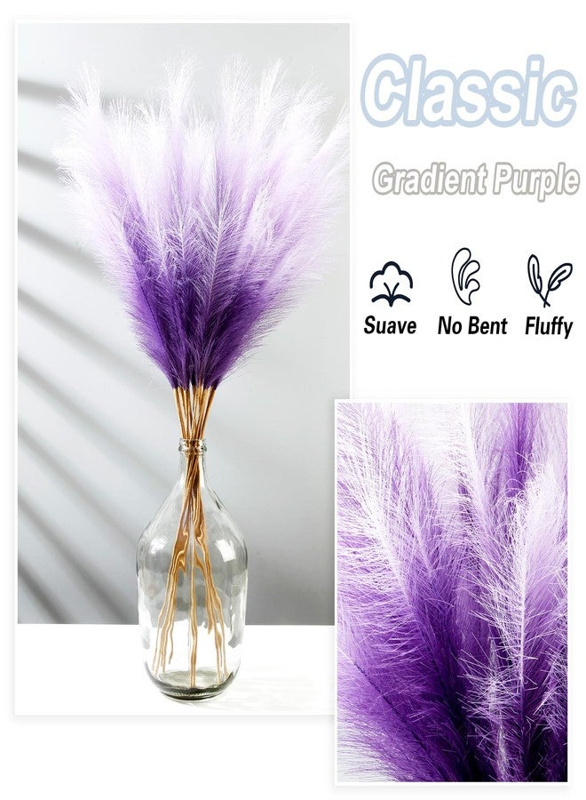 Acfruits 12 Pcs Purple Gradient Faux Pampas Grass Decor 38"/3.1FT Tall Fake Pompas Floral Large Artificial Pompous Grass Branches Plants for Floor Vase Filler Home Boho Decoration - Image 3