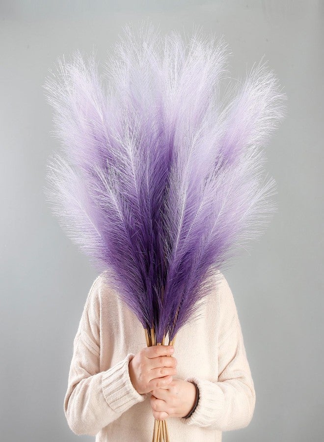 Acfruits 12 Pcs Purple Gradient Faux Pampas Grass Decor 38"/3.1FT Tall Fake Pompas Floral Large Artificial Pompous Grass Branches Plants for Floor Vase Filler Home Boho Decoration - Image 1