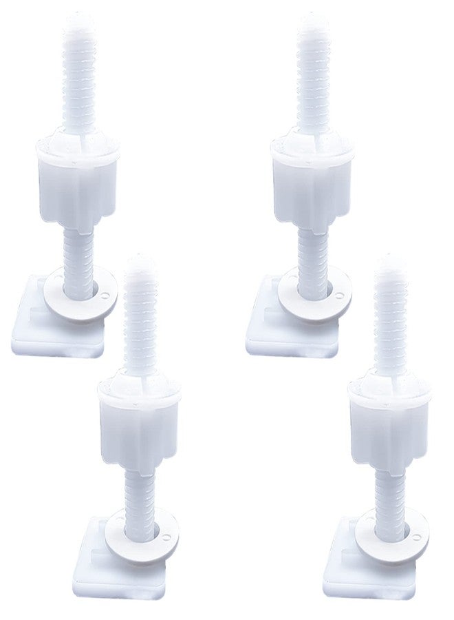 ERDANER Toilet Seat Screws Replacement Plastic Toilet Seat Hinge Bolt Screws with Plastic Nuts and Washers Parts Kit for Fixing The Top Toilet Seat, White (2 Pair NO.6) - Image 1