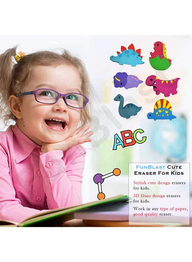 FunBlast Erasers for Kids in Different Shapes - Stationery Gift for Kids, Eraser for Children School Kids/Birthday Return Gift for Children (Multicolor) (Dinosaur Eraser) - Image 2