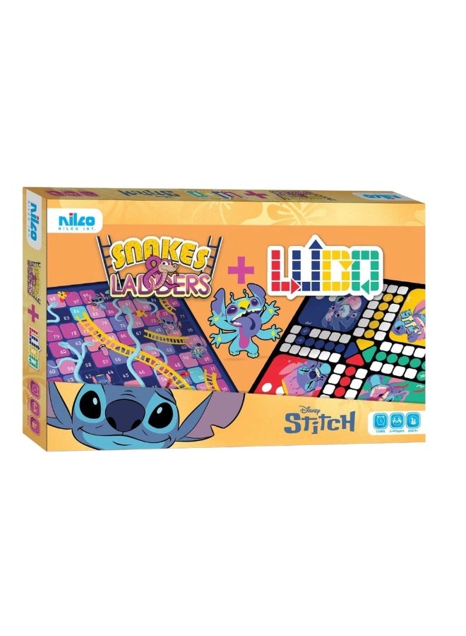 Nilco - Disney Stitch Snakes and Ladders & LUDO 2 In 1 - 23987
