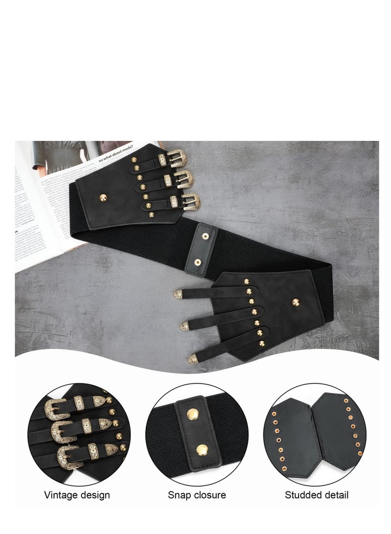 Excefore Women Corset Belt Lace-up Waist Corset Belts, Stretchy Retro Corset Belt, Suitable for Women Girls Party Prom Dress - Image 3