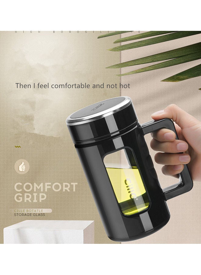 Beauenty Glass Strap Business Office Portable Water Cup black - Image 3