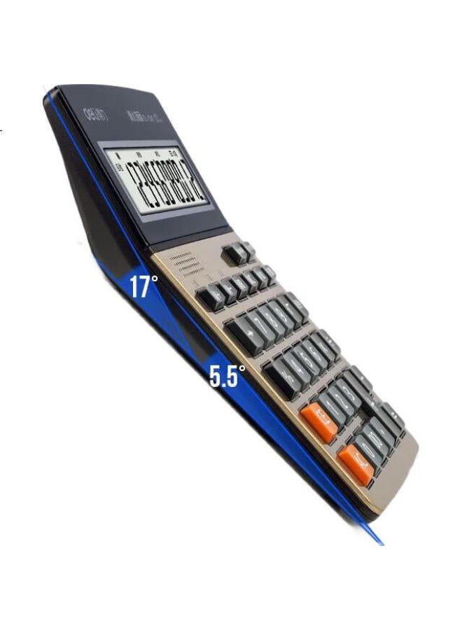 Deli 12-Digit Large Screen Voice Calculator With Alarm Clock And Calendar Functions, Voice Calculator For Students/Office Mental Math, Office Supplies, Gold Color 1541A - Image 3