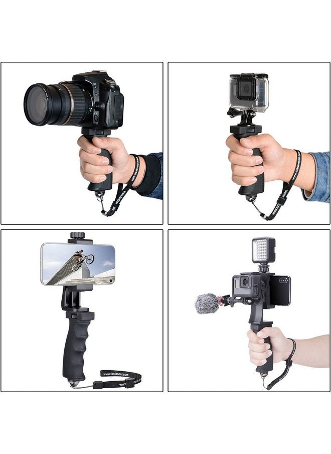 2In1 Ergonomic Portable Action Camera+Smartphone Syn Hand Grip Stabilizer Combo Mount Video Vlogging Rig Holder Kit For Gopro Iphone Interview Travel Youtube Tiktok Streamingmic+Light Adapter - pzsku/Z09C0BFE51CB709239172Z/45/_/1704520729/0531201f-ae0c-4fc9-bacf-33107b73b042