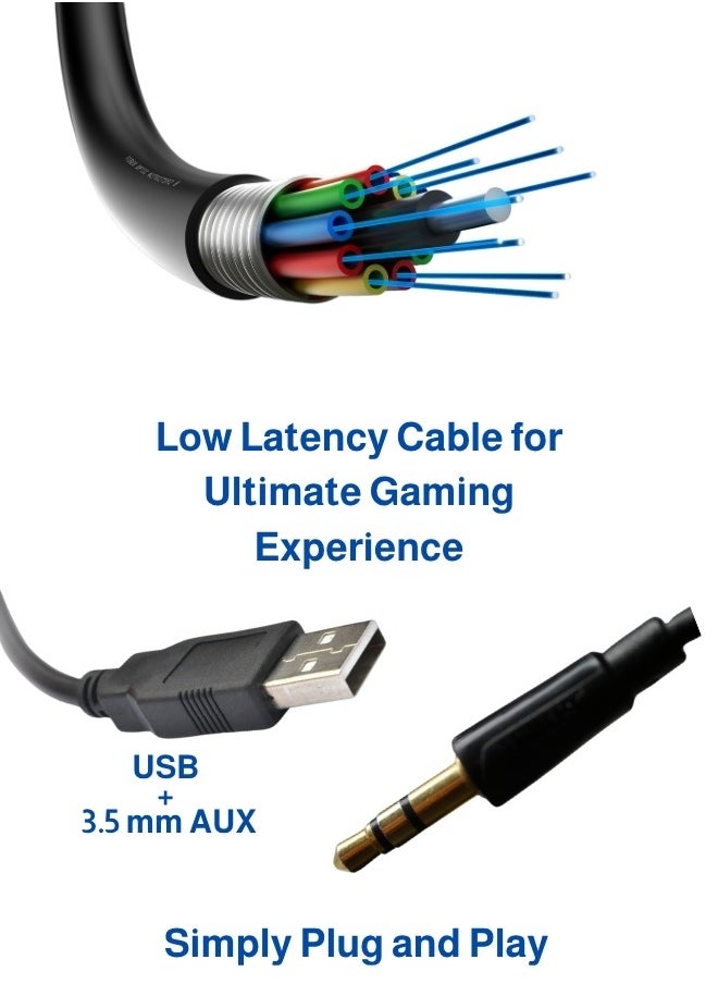 Soundmax Wired Gaming Headset with Noise Reduction Mic – High-Quality Audio, 3.5mm Jack, Soft Comfort Ear Cushions – Black Gaming Headphones for PS5, Xbox, PC, Mobile (1.5m Cable, 32Ω Impedance)  - Image 4