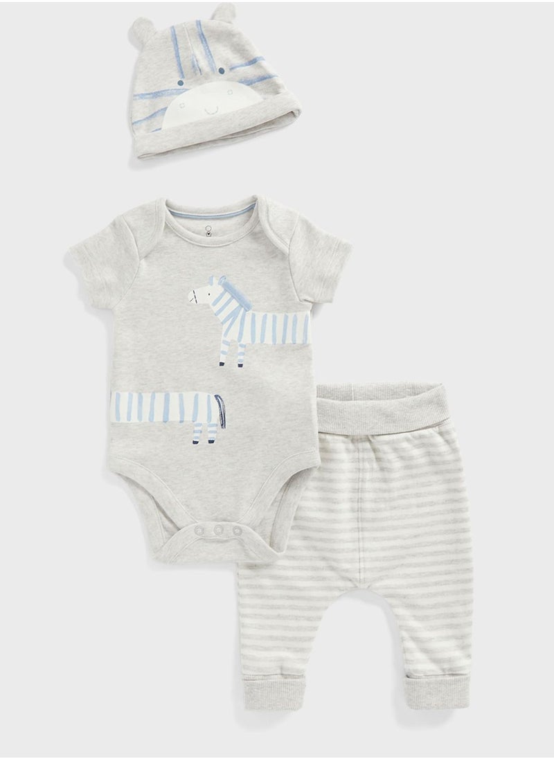 mothercare - Infant 3 Piece Hat & Jogger Set - Image 1