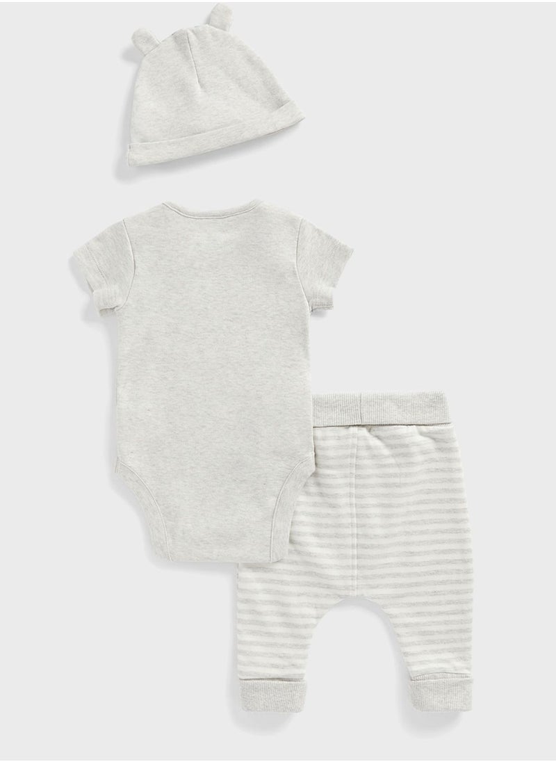 mothercare - Infant 3 Piece Hat & Jogger Set - Image 1