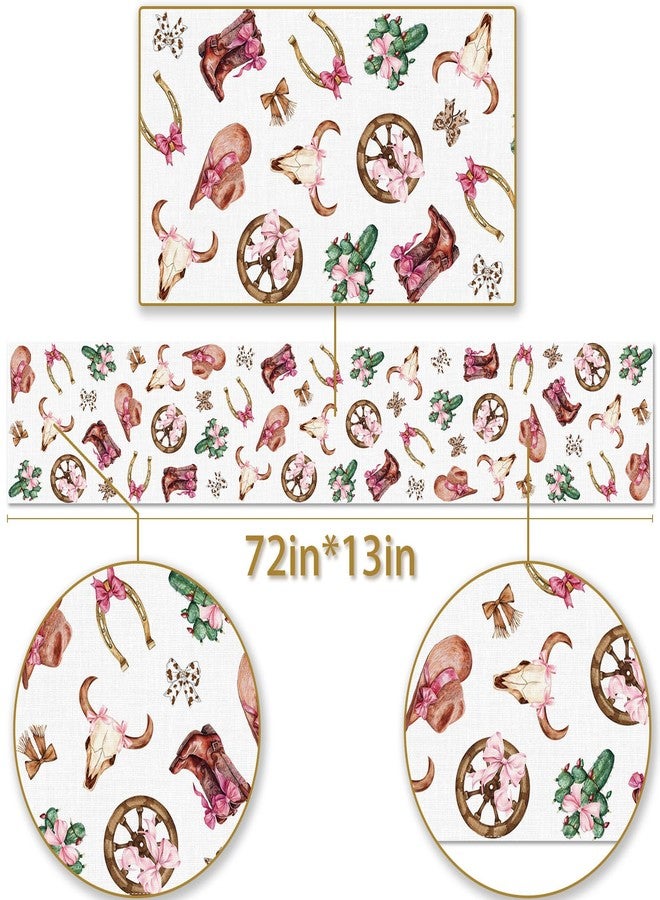 Pudodo Western Cowgirl Table Runner Wild West Rodeo Cowgirl Birthday Baby Shower Party Decoration Picnic Kitchen Dining Room Home Decor - Image 5