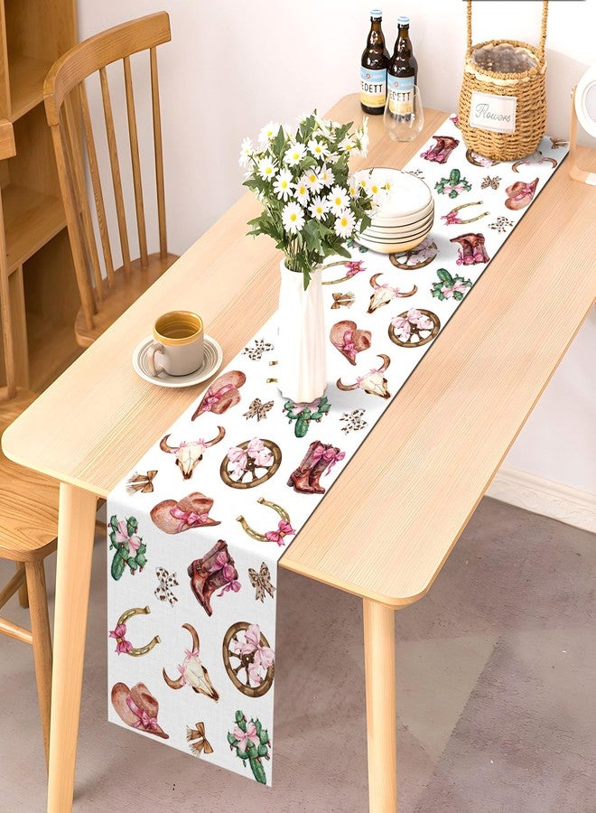 Pudodo Western Cowgirl Table Runner Wild West Rodeo Cowgirl Birthday Baby Shower Party Decoration Picnic Kitchen Dining Room Home Decor - Image 2