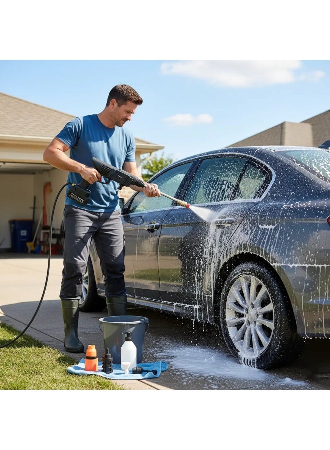 كراون غسالة سيارة عالية الضغط لاسلكية لغسيل السيارة وتنظيف المنزل والحديقة - Image 2