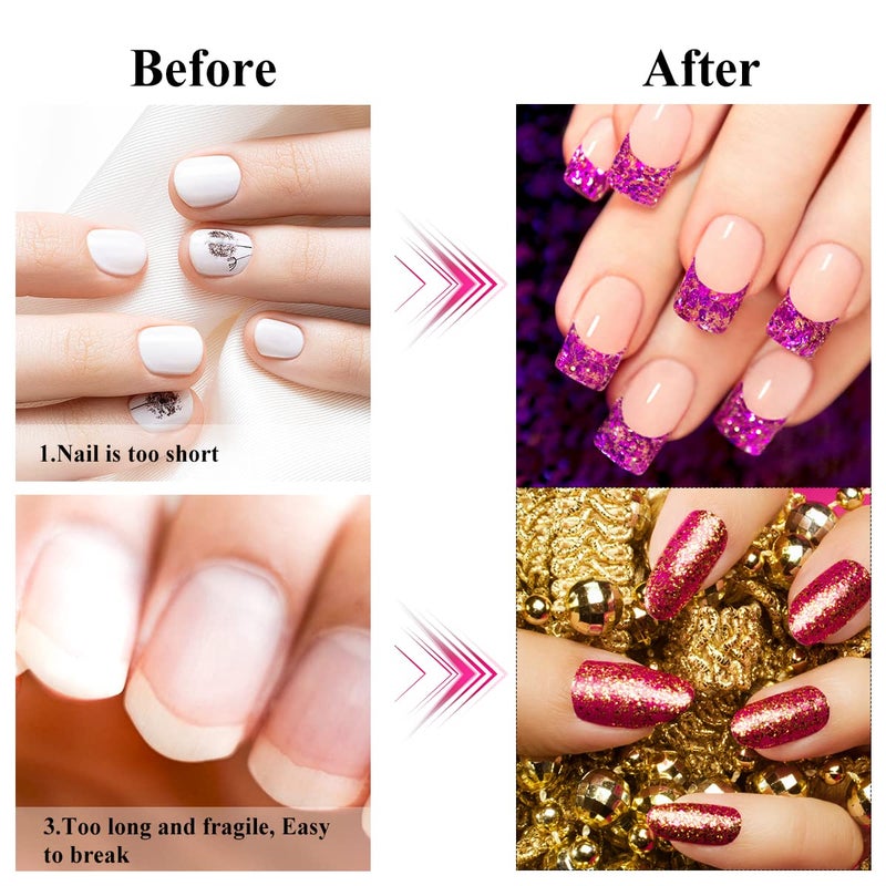 Subay 200Pcs Professional Long Nail Forms for Acrylic Nails, Polygel Nails, Thick Nail Extension Forms for Nail Art Tips, Premium Acrylic Nail Paper Forms, Nail Former Stickers for Professional Use - Image 5