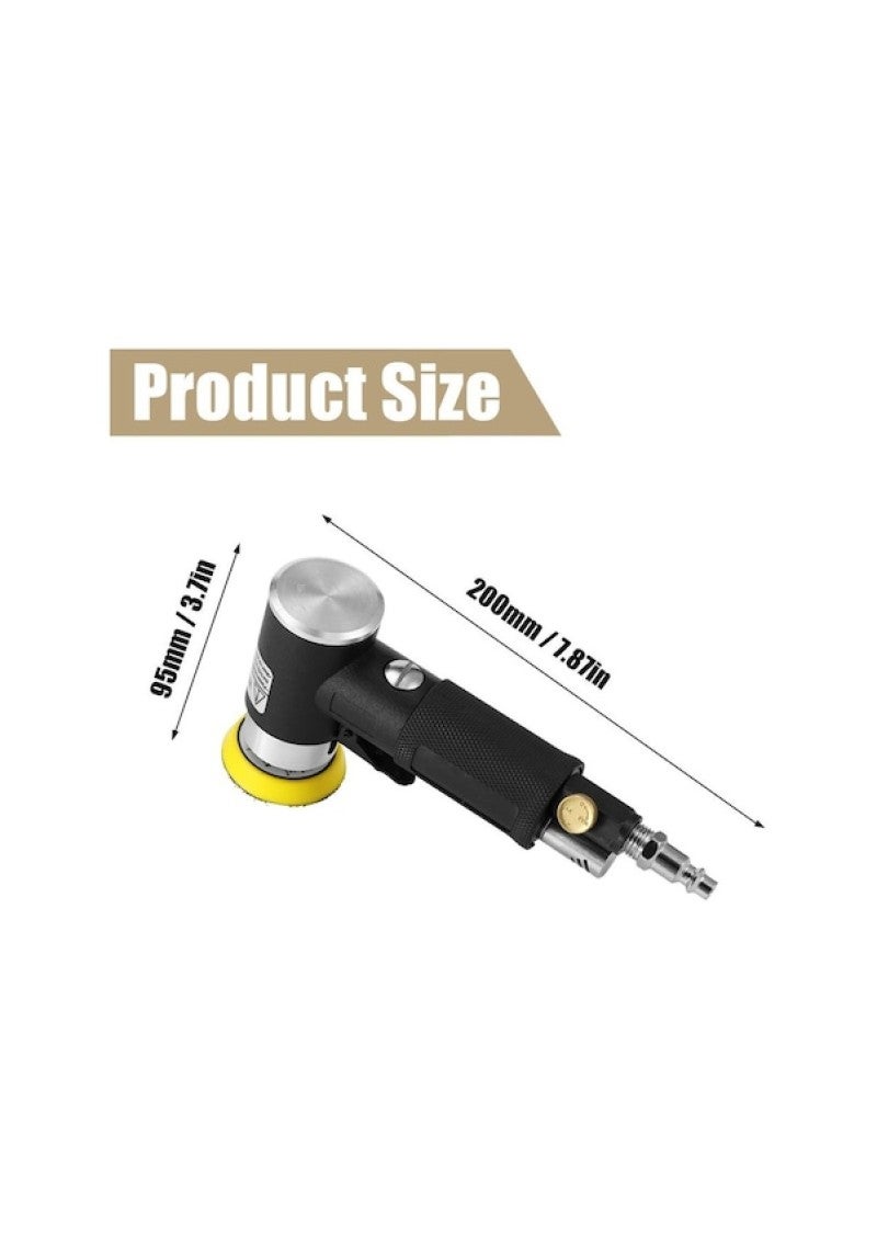Pneumatic Polisher: 2-Inch & 3-Inch Compact Lightweight Design - Eccentric Motion Delivers Smooth Consistent Results Precision Polisher for Professional & DIY Enthusiasts Small-Scale Polishing Tasks - Image 2