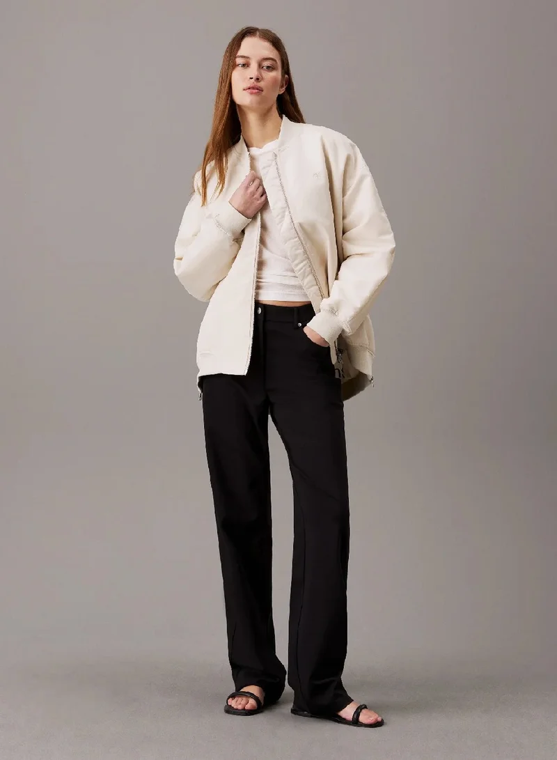Calvin Klein Jeans Eggshell Relaxed Sateen Bomber Jacket for Women | Best Price UAE
