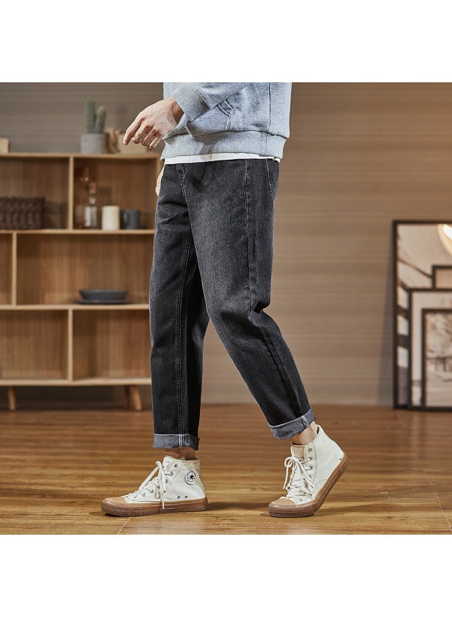Tonlion Autumn Winter Men's Tapered Straight Leg Denim Jeans - Image 1