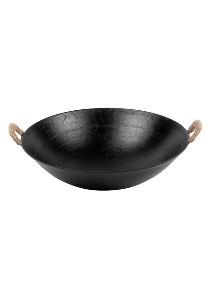 Wang Yuanji Wangyuange Cast Iron Wok Guangdong Style Round Bottom Double Ear Iron Wok Non-coated Traditional Household Old-fashioned Stir-fry Pan 38cm - Image 5