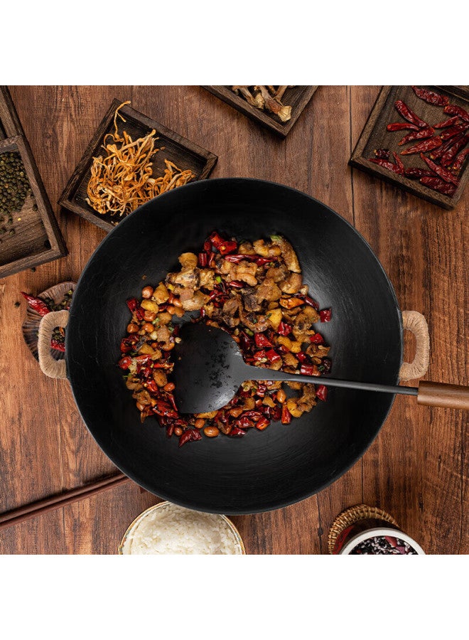 Wang Yuanji Wangyuange Cast Iron Wok Guangdong Style Round Bottom Double Ear Iron Wok Non-coated Traditional Household Old-fashioned Stir-fry Pan 38cm - Image 2