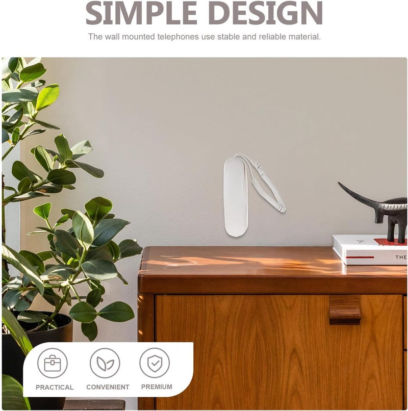 Well-engineered versatile build SEWACC Wall Mounted Telephone Simple Chic Design Corded Phone for Home Office Hotel Bathroom Easy Operation Stable Reliable Wall Mount Phone Fast & slow shipment compatible - Image 4
