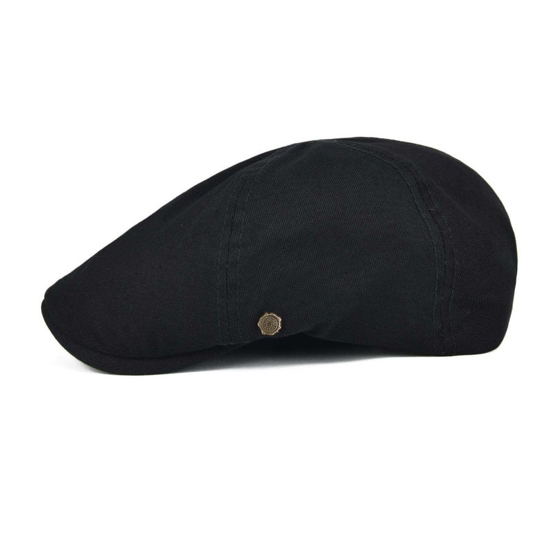 VOBOOM Cotton Flat Cabbie Hat Gatsby Ivy Irish Hunting Newsboy Cap (Black) - Image 2
