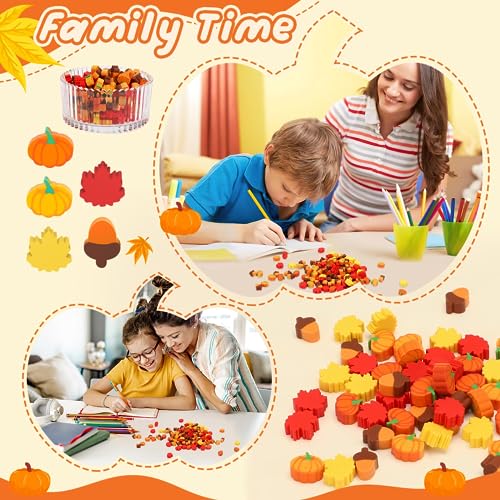 JUNEBRUSHS Fall Mini Cute Thanksgiving Mini Eraser Bulk Set of 150 Pcs, Maple Leaf Novelty Pencil Eraser Pack for Kids, Homework Rewards, Party Favors - Image 4