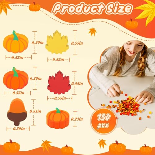 JUNEBRUSHS Fall Mini Cute Thanksgiving Mini Eraser Bulk Set of 150 Pcs, Maple Leaf Novelty Pencil Eraser Pack for Kids, Homework Rewards, Party Favors - Image 2