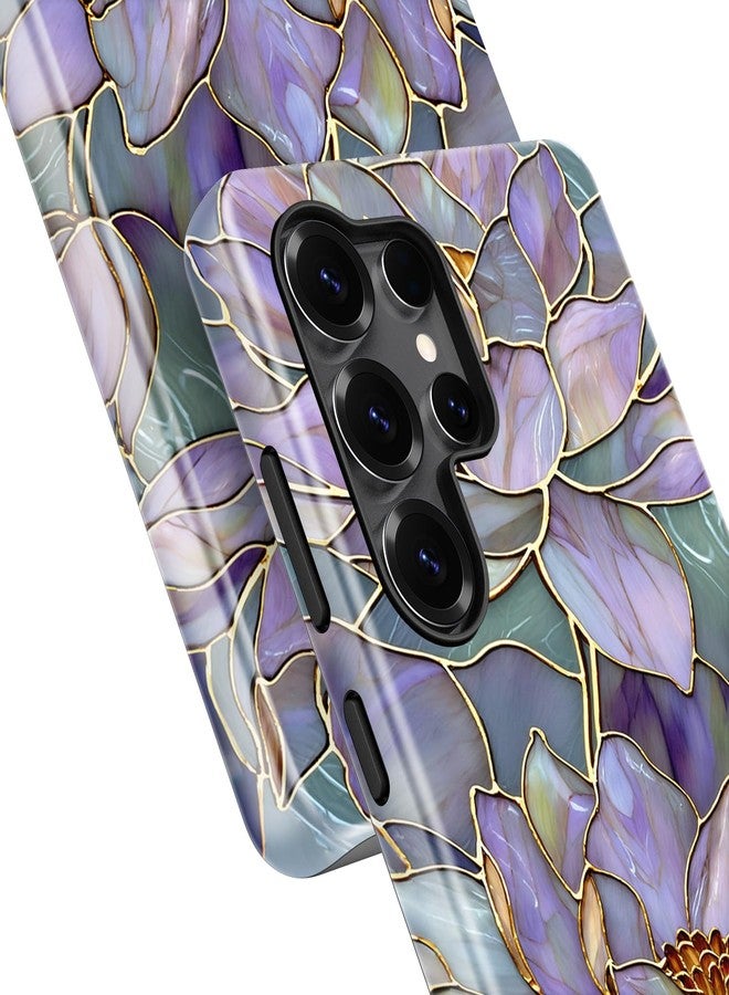 Esdot for Samsung Galaxy S25 Ultra Case - Wireless Charging Compatible - Dual-Layer Soft Silicone + Hard Shell - Wildflower Design - Protective Phone Cover for Women Girls - Abstract Lotus - Image 5