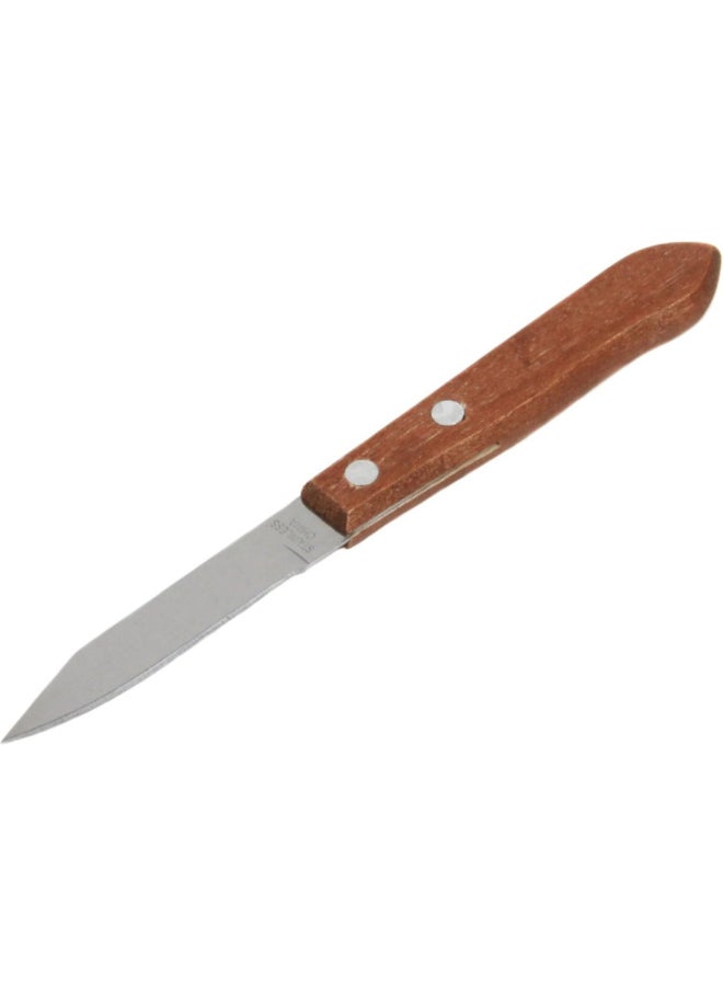 Chef Craft Stainless Steel Blade Wooden Handle Granny Knife Brown and Silver 3 Inch 20779 - Image 1