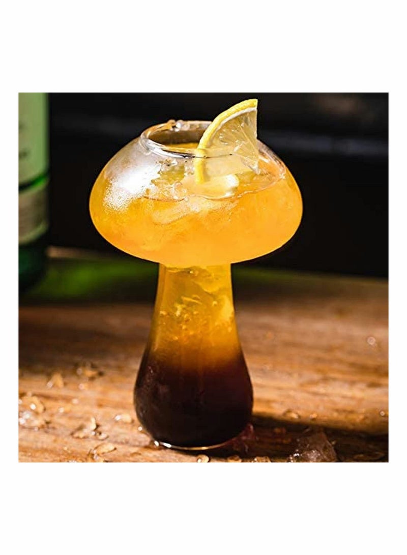 SYOSI Creative Cocktail Glass Mushroom Design 250ml Cocktail Glass Set of 2 Novelty Drink Cup for KTV Bar Night Party - Image 2