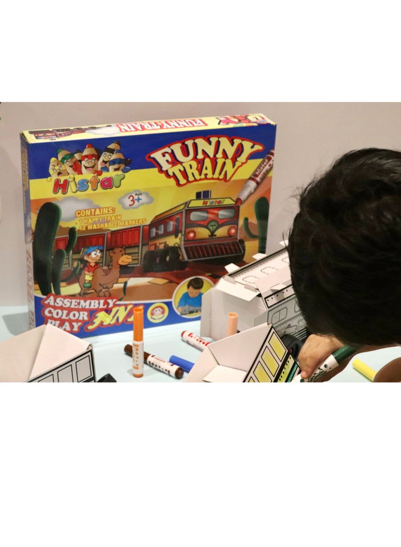 3 in 1 children's game (coloring, assembly, playing) fun and education at the same time  - Image 1