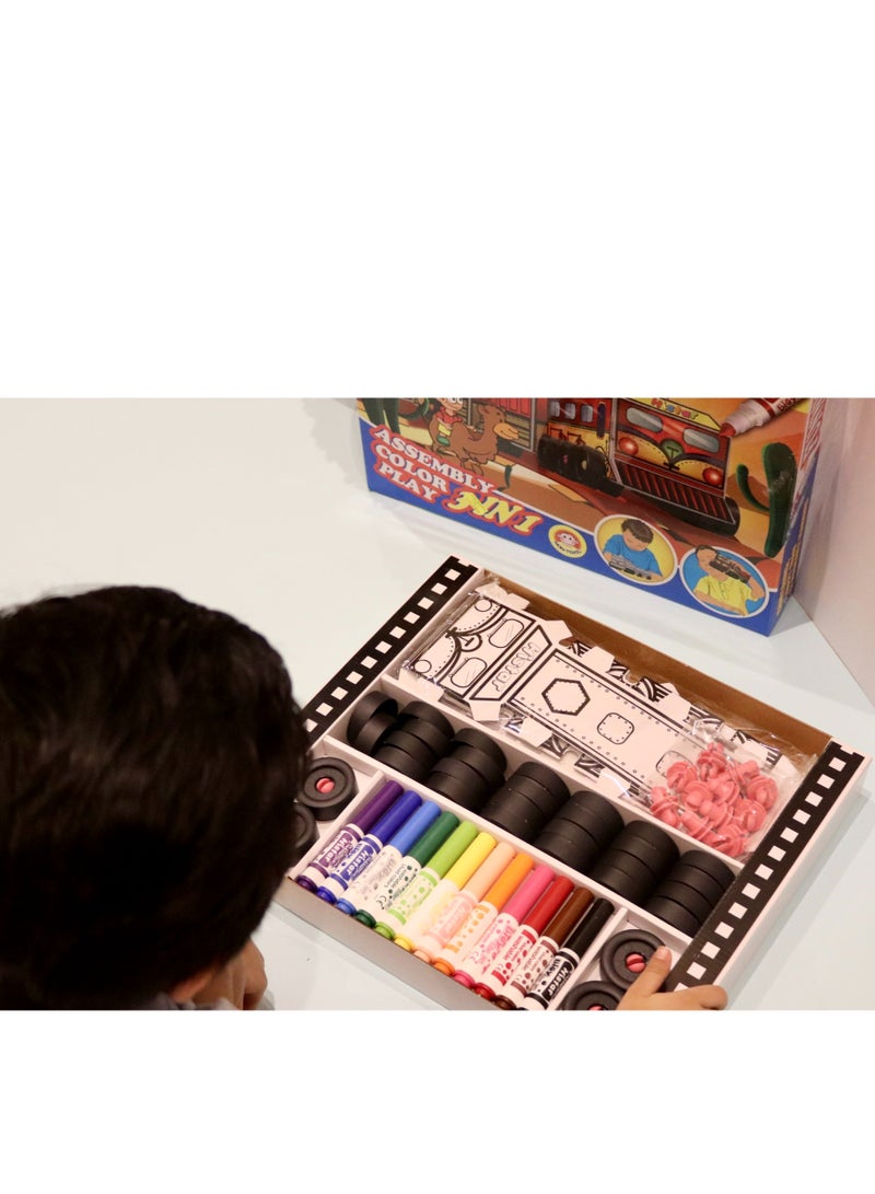 3 in 1 children's game (coloring, assembly, playing) fun and education at the same time  - Image 3