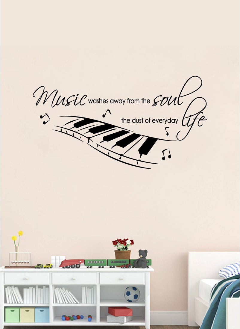 Spoil Your Wall Music Washes Away Dust Quote Wall Decal - Wall Arts Home Décor - Wall Sticker, 90x50 cm by Spoil Your Wall  - Image 1