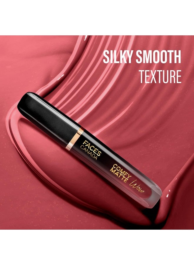 فاسيسكانادا أحمر شفاه سائل غير لامع من كومفي واو، لون مارون مافين 05، 3.8 مل | تطبيق بلمسة واحدة | شديد الصبغة | مريح في الارتداء | ينساب بسلاسة | يدوم طويلاً | مقاوم للتحويل - Image 3