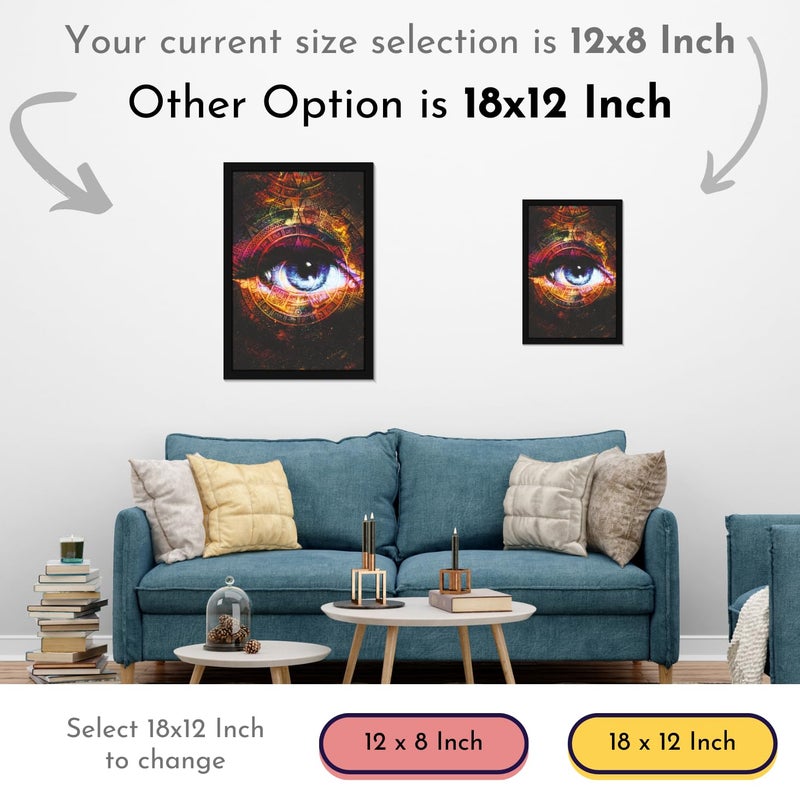 Mad Masters Eye Human Painting Aesthetic Hanging Photo Frame Decorative Item Home Decoration and Wall Decor for Living Room and Bedroom MM 1428 8x12 Inch Paper Without Plexi Glass - Image 4
