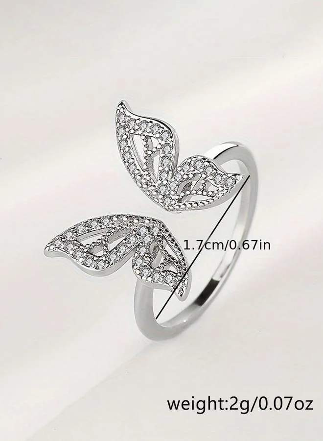 Take Two  Silver Butterfly Shaped Open Ring for Women | Best Price UAE