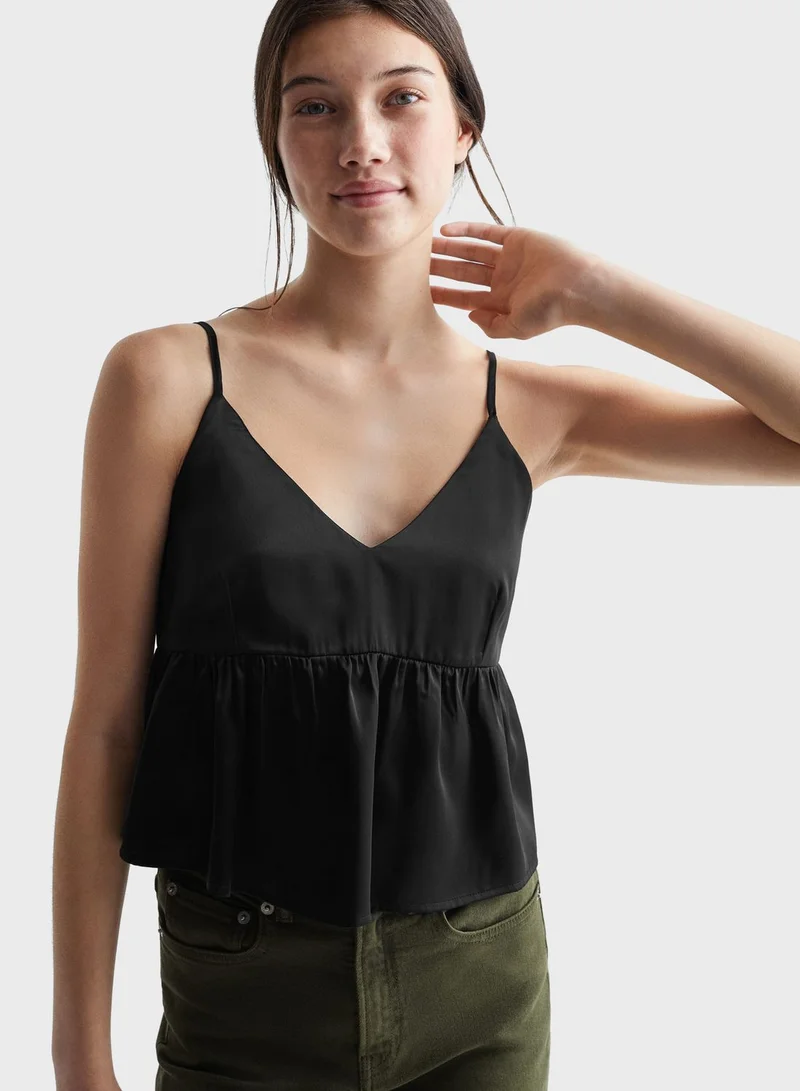 MANGO Kids Ruffle Cropped Top