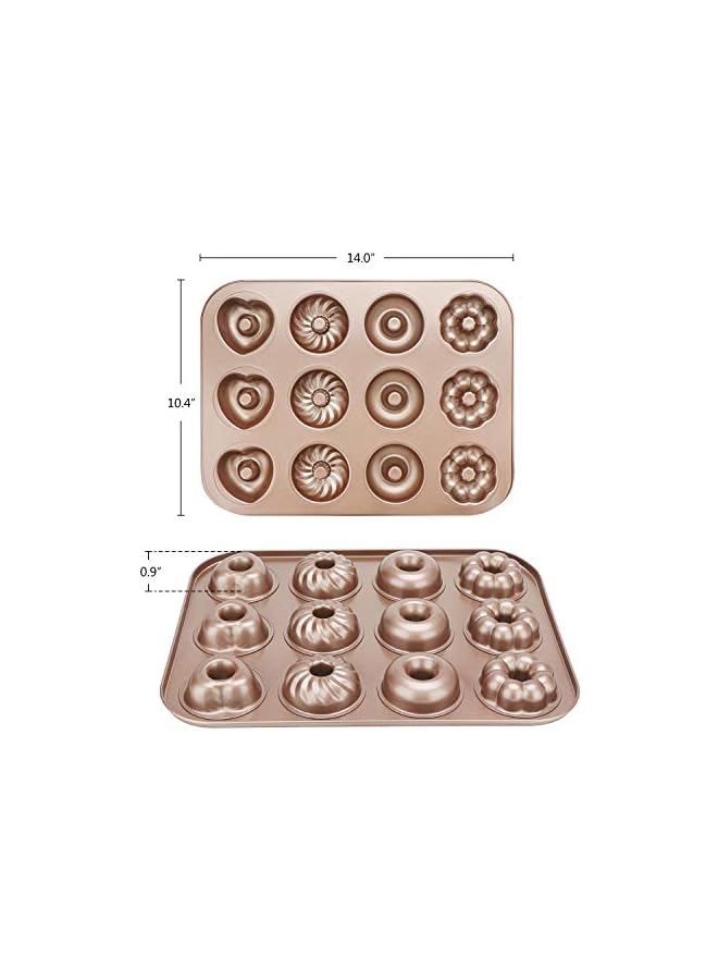 jaexest Nonstick Donut Pan, 2 Pack Donut Baking Pans, Carbon Steel Donut Mold, Donut Baking Tray Bagels Mold for 6 Donuts BCUS520239 - Image 3