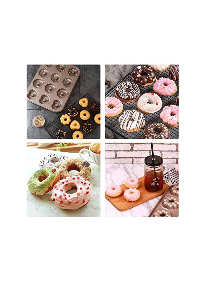 jaexest Nonstick Donut Pan, 2 Pack Donut Baking Pans, Carbon Steel Donut Mold, Donut Baking Tray Bagels Mold for 6 Donuts BCUS520239 - Image 5