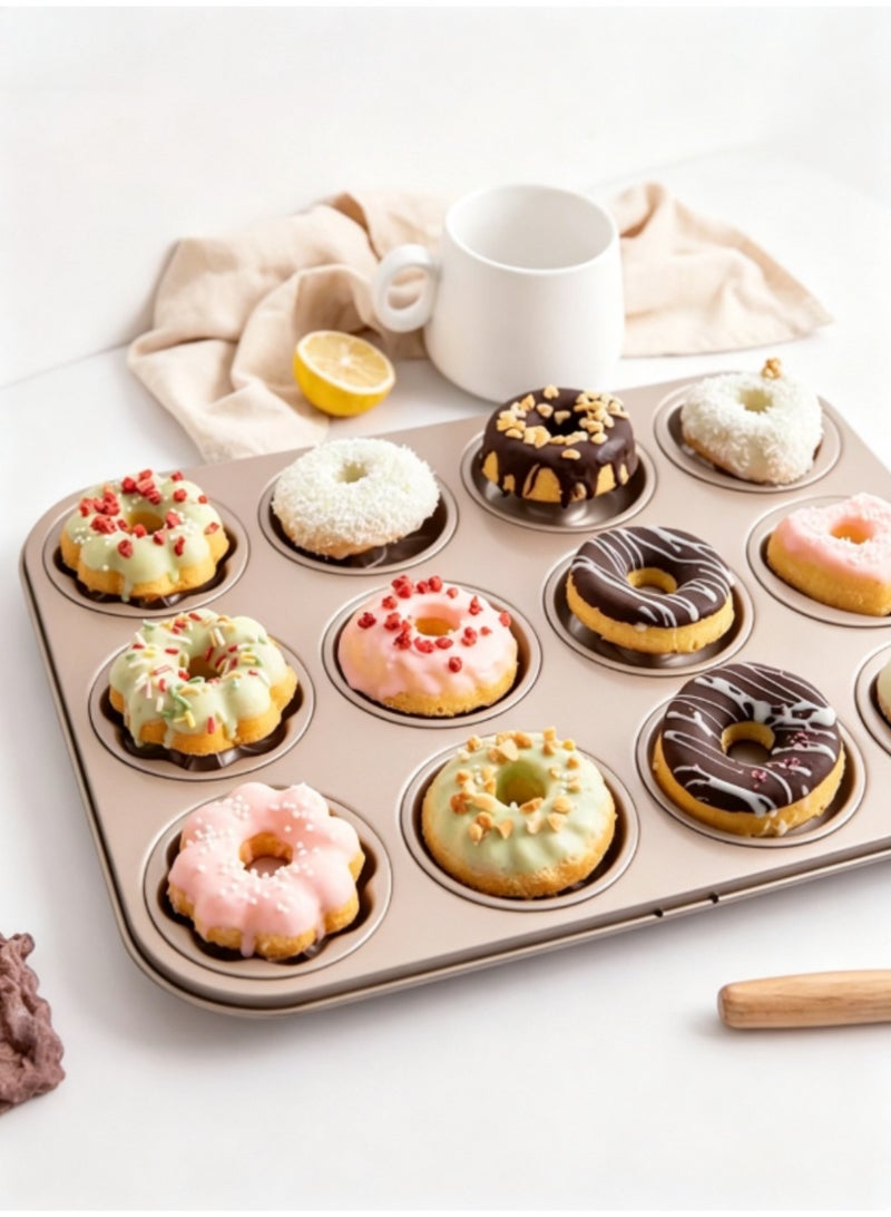 jaexest Nonstick Donut Pan, 2 Pack Donut Baking Pans, Carbon Steel Donut Mold, Donut Baking Tray Bagels Mold for 6 Donuts BCUS520239 - Image 2