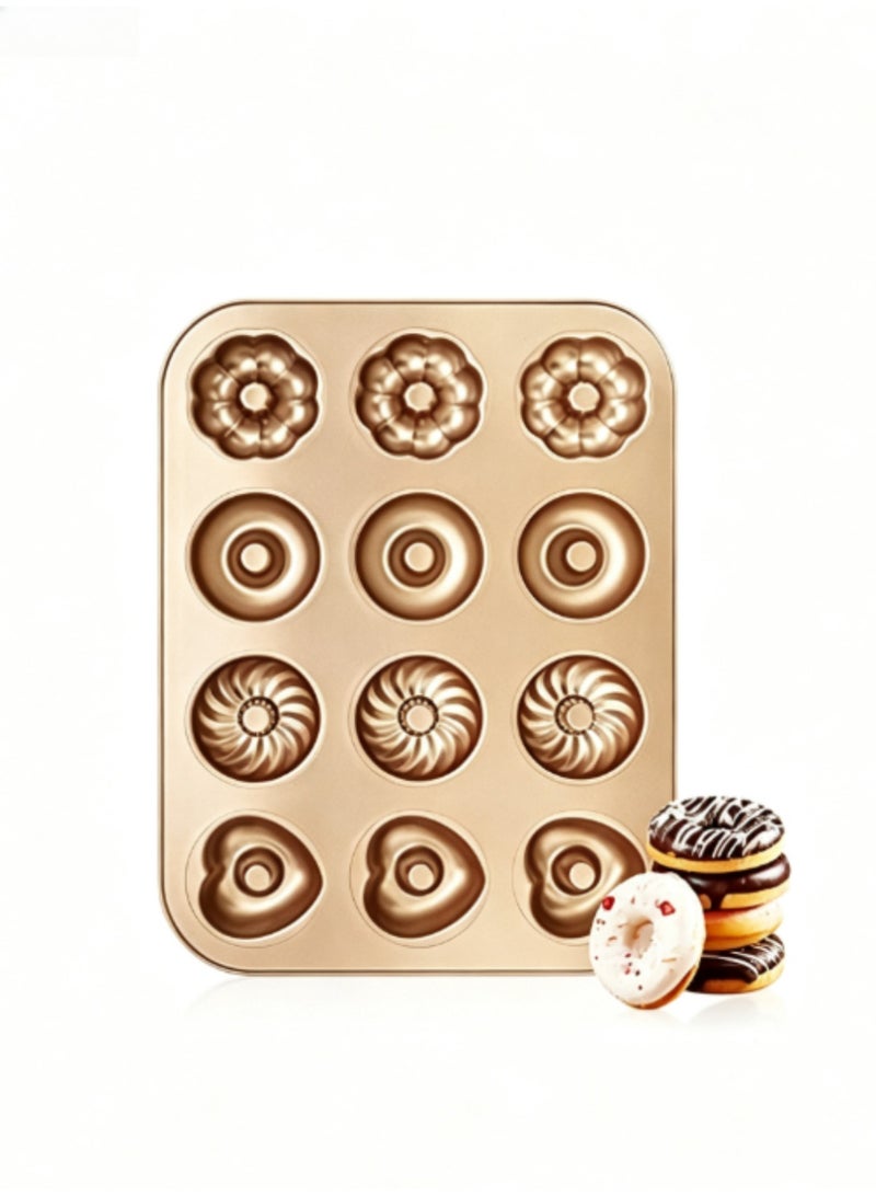 jaexest Nonstick Donut Pan, 2 Pack Donut Baking Pans, Carbon Steel Donut Mold, Donut Baking Tray Bagels Mold for 6 Donuts BCUS520239 - Image 1